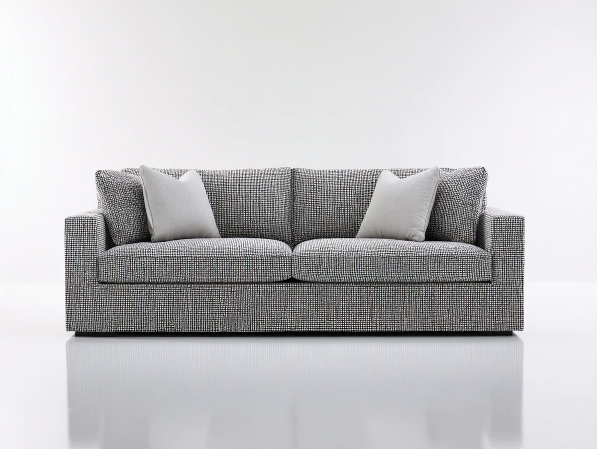 Divano a due posti-Tessuto-185x88x78 cm-Grigio-Design moderno