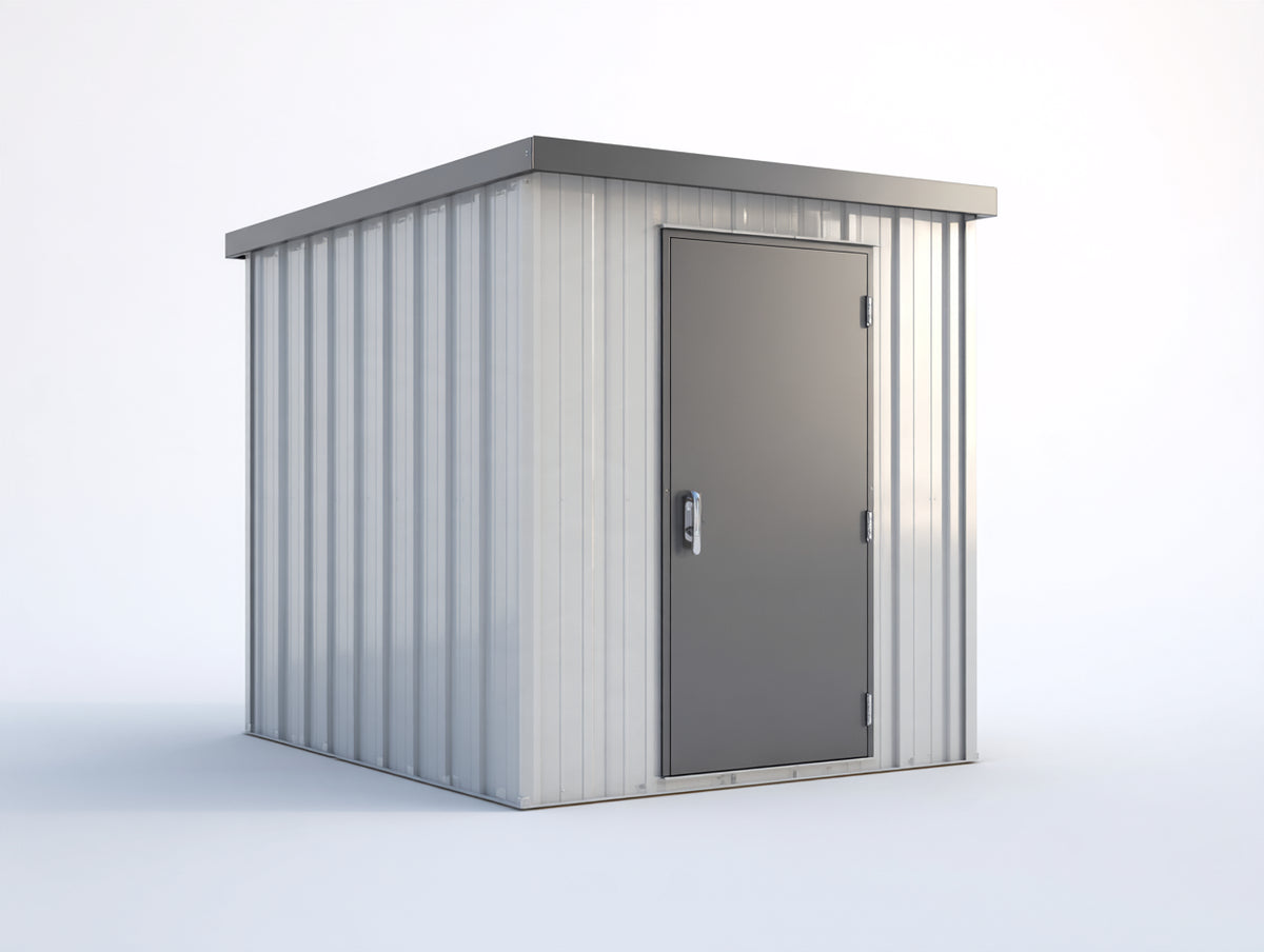 Casetta da giardino - metallo - 300x250x220 cm - bianco-grigio - stile moderno