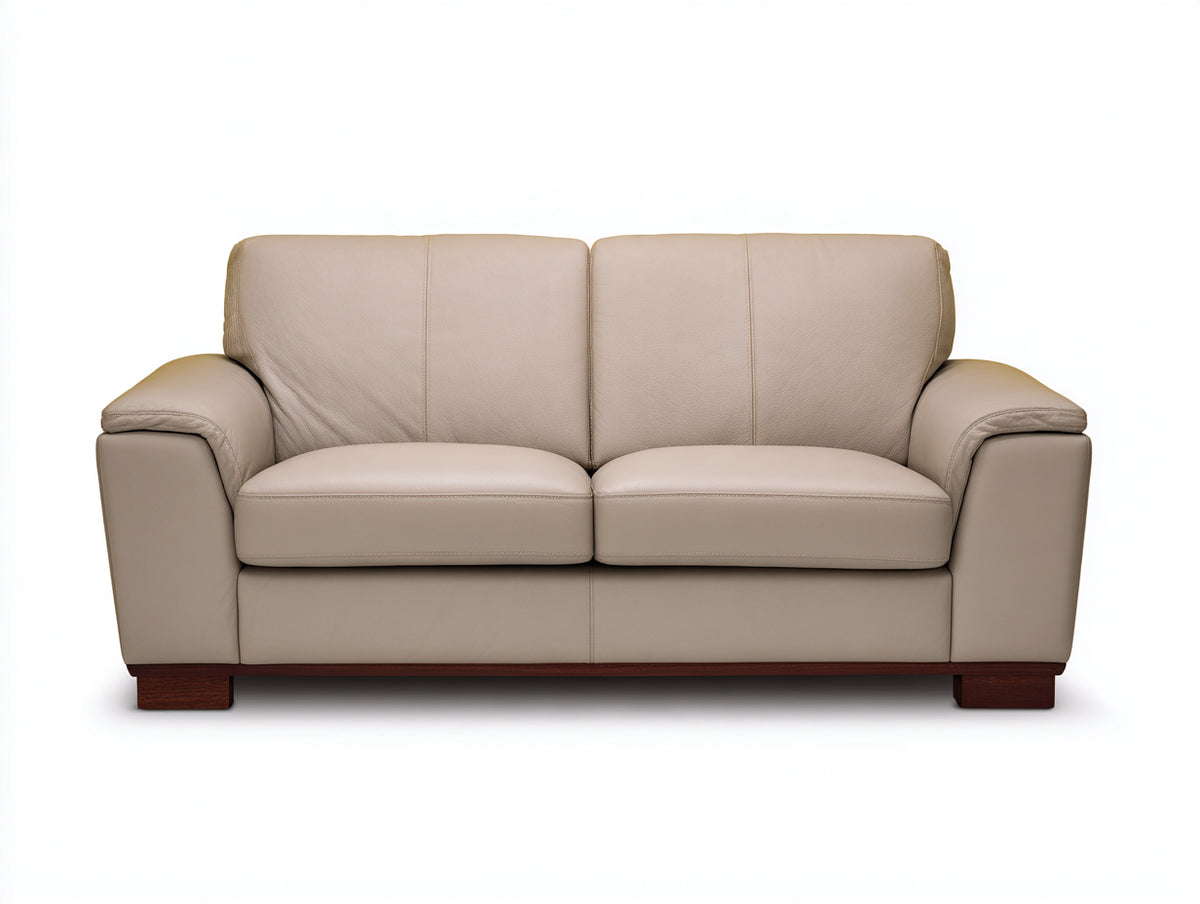 Divano a due posti-Pelle-188x94x86 cm-Beige-Design moderno