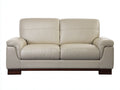 Divano a due posti-Pelle-180x90x85 cm-Beige chiaro-Design moderno