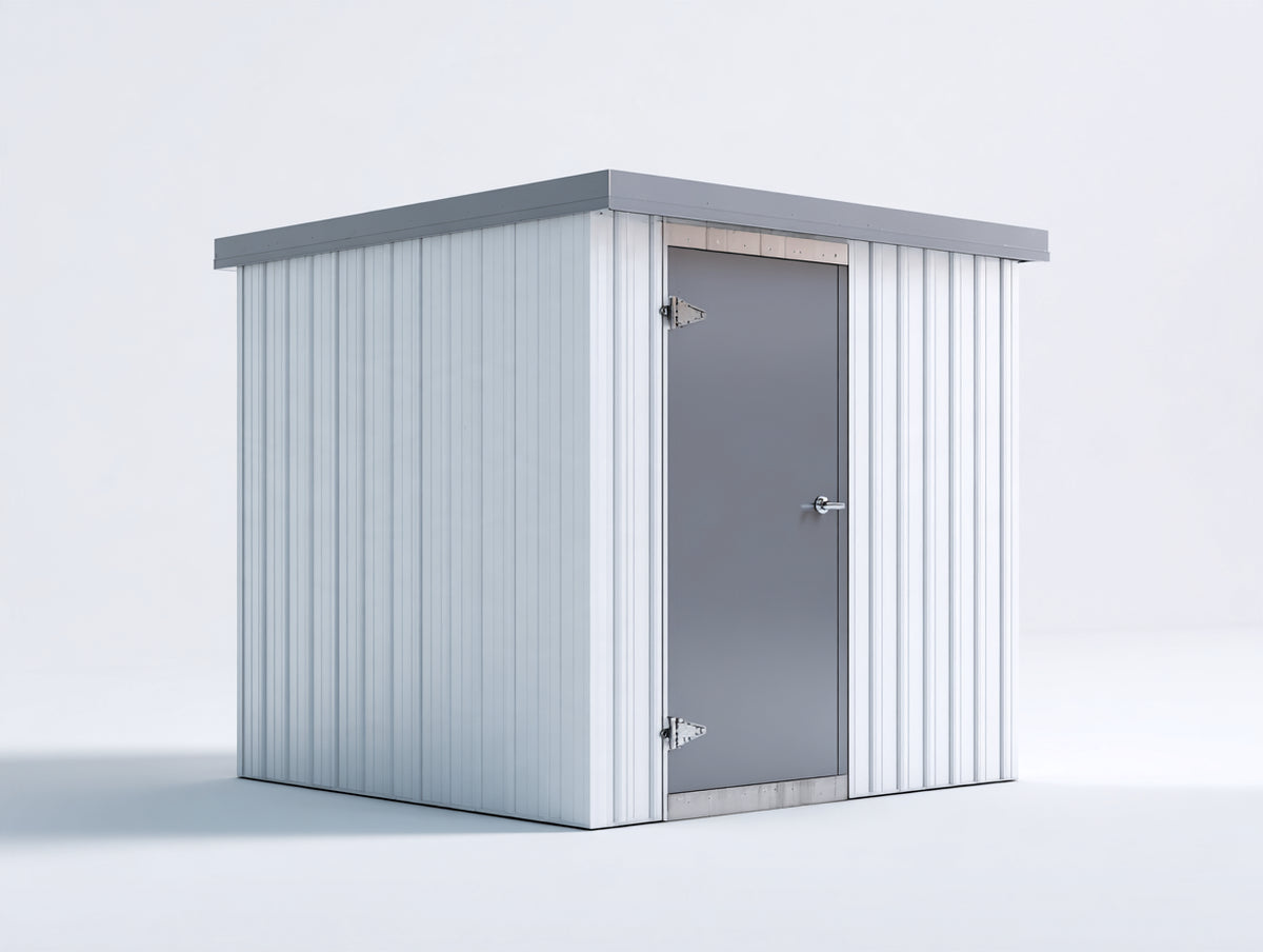 Casetta da giardino - metallo - 257x205x178 cm - grigio-bianco - stile moderno