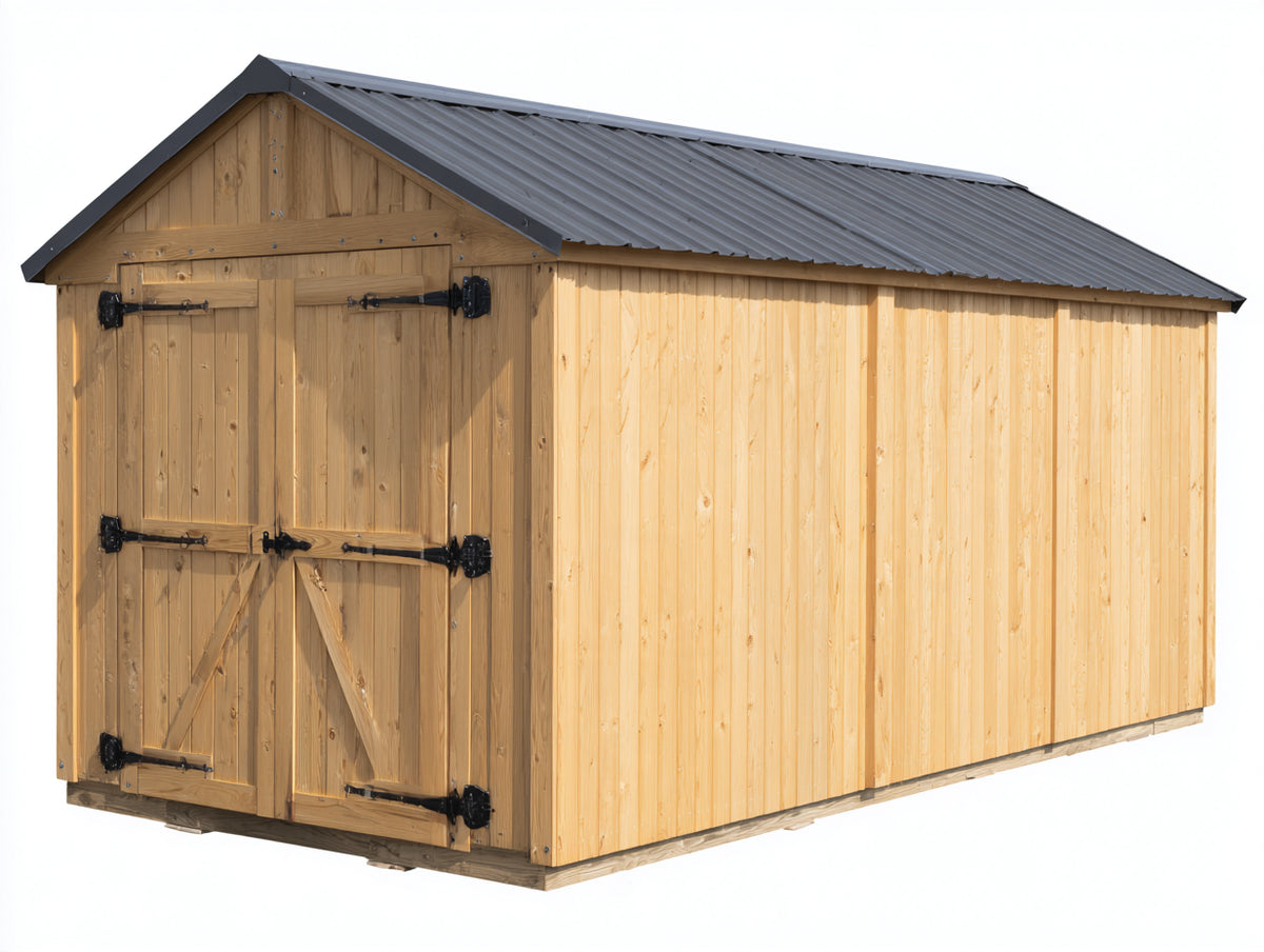Casetta da giardino - Legno - 320x240x235 cm - Marrone chiaro-Nero - Stile rustico