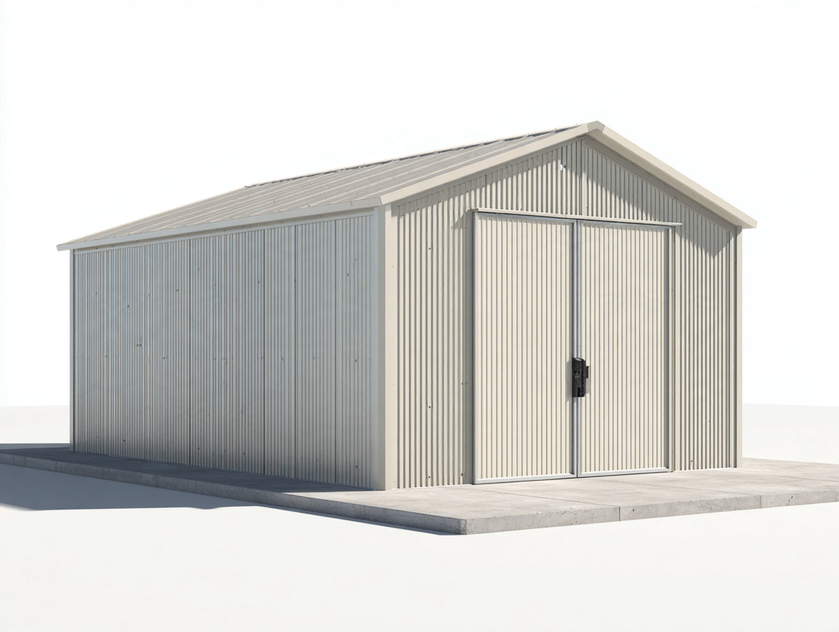 Casetta da giardino - metallo - 500x300x260 cm - grigio chiaro-bianco - stile moderno
