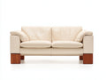 Divano a due posti-Pelle-185x92x86 cm-Crema-Design moderno