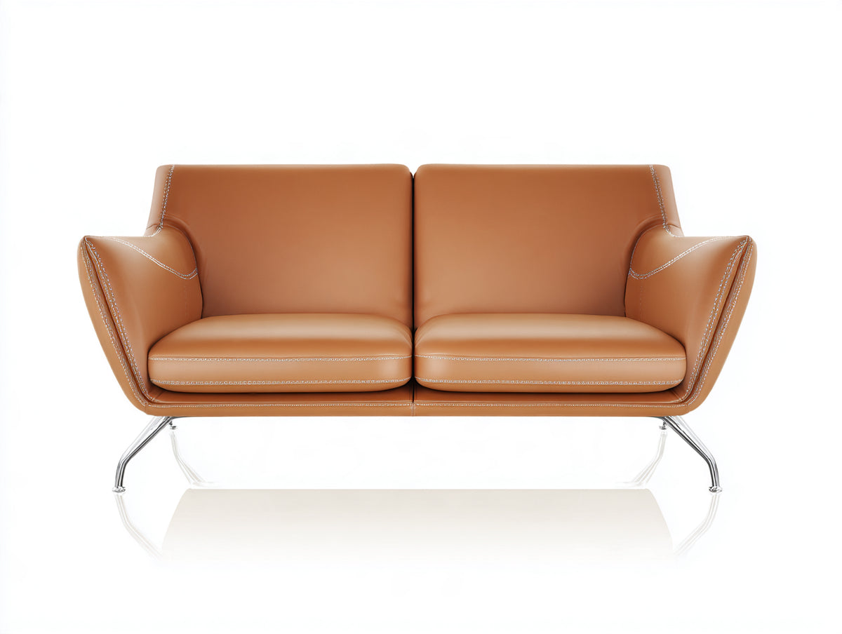 Divano a due posti-Pelle-190x90x82 cm-Cuoio-Design moderno