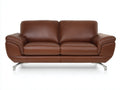 Divano a due posti - Pelle Metallo - 190x90x85 cm - Marrone - Moderno