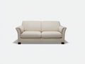 Divano a due posti-Pelle-186x90x84 cm-Avorio-Design classico
